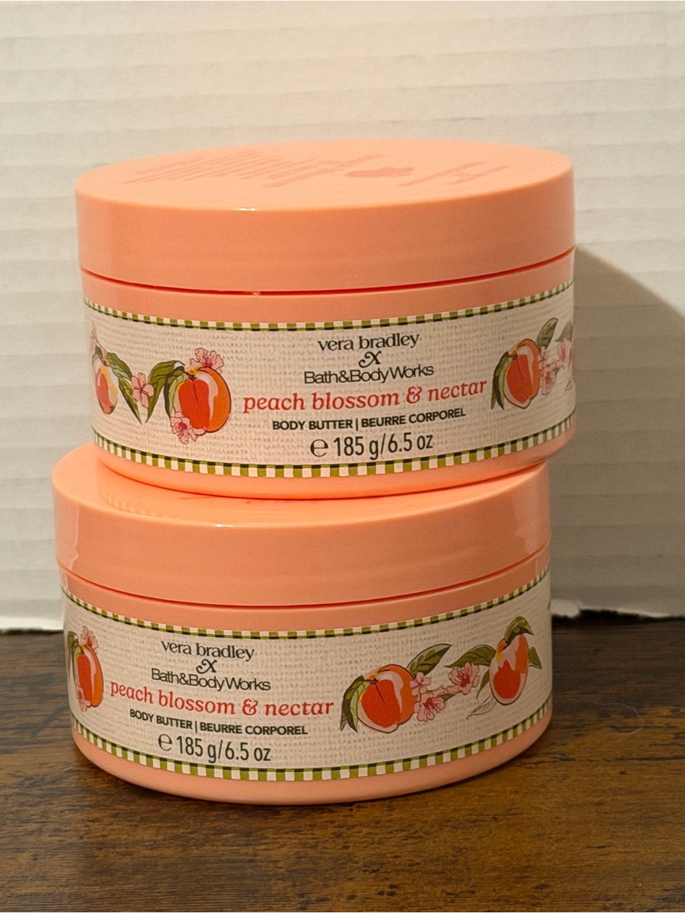2 Vera Bradley Bath & Body Works Peach Blossom & Nectar Body Butters New